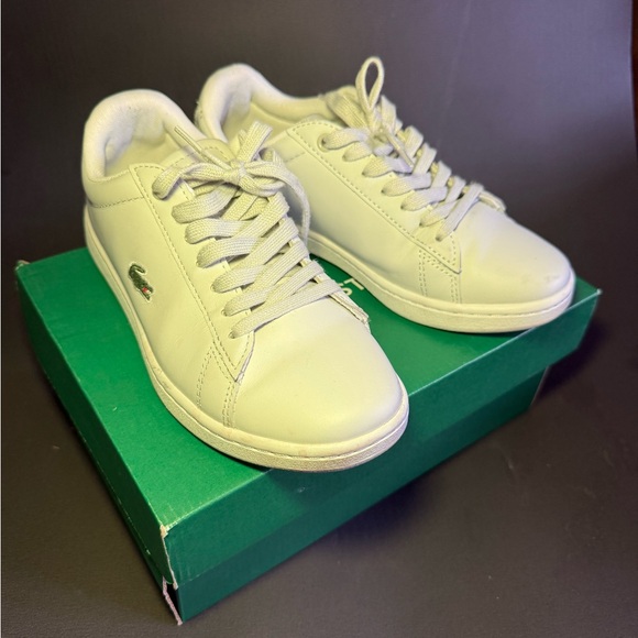 Lacoste Off-White Sneakers with Green Crocodile - Picture 2 of 4